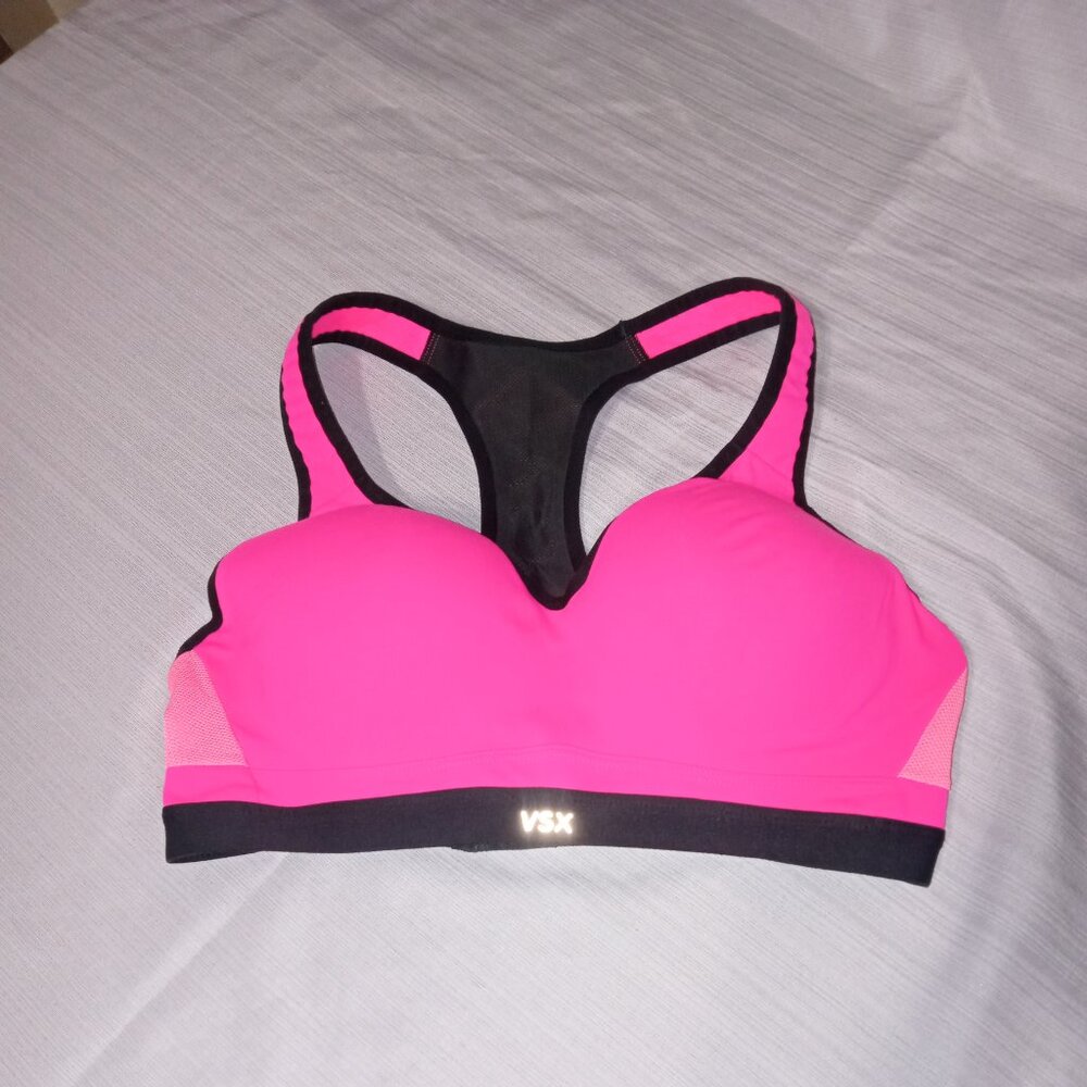 Victoria's Secret VSX The Incredible Sports Bra Pink & Black Size 32C Li… - Picture 4 of 8